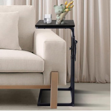 Beistelltisch für Sofa, rechteckig, 30-40 cm, Schwarz