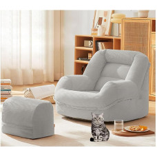 Sofa Bett Couch Schläfer Sofa Memory Foam Sofa Bequeme Sitzgelegenheitslesen Lounge hellgrau