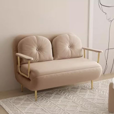 Minkšta sofa su kedais, modernia eisena, griežta tragiška sofa, skirta kambariui, butui, namams (spalva: Hellkhaki, dydis: 120 cm)