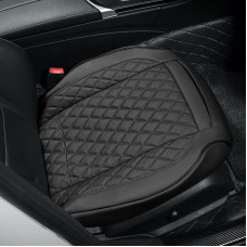 Tikros karvės odos sėdynių užvalkalas priekinėms automobilio sėdynėms, automobilio vairuotojo sėdynės pagalvėlė, natūralios odos rinkinys, automobilio sėdynių apsauga, neslystanti, tinka daugumai A segmento transporto priemonių (juoda)