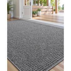 COLOR&GEOMETRY 80 x 120 cm Front Door Mat, Indoor Entrance Rug, Grey