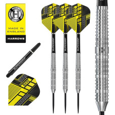 Harrows NX90 90% Tungsten Darts | Darts-Set mit Stahlspitze| 21g, 22g, 23g, 24g, 25g & 26g | Enthält Supergrip-Schäfte und 100-Mikron-NX90-Flüge