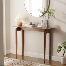 AQIMUELE Console Table Wood 30cm Narrow Sofa Table for Entrance Hallway Foyer Living Room 30 x 100 x 76 cm (Walnut Brown)