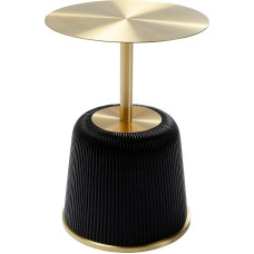 KARE Endless Vegas Design Side Table, Black, 40 cm Diameter, Elegant, Steel, Glass, Gist Idea, Sofa Side Table, Round Bedside Table, Room Decoration, Home Decor for Living Room, Office, Hallway