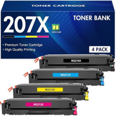 Toner Bank 207X 207A Toner Cartridge Multipack for HP Color Laserjet Pro MFP M283fdw M255dw M282nw M283fdn M255nw M283 M255 M282 W2210X W2211X W2212X W2213X - Black Cyan Yellow magmagmagmagmag