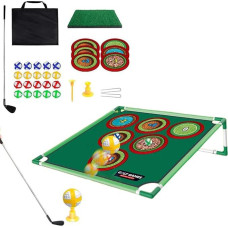 Golfspielmatte, Indoor/Outdoor-Golf-Set mit Chipping-Matte, Schlagmatten für Kinder, tragbares Golf-Trainingsmatten-Set mit 20 klebrigen Bällen, Golf-Trainingsgeräte für Zuhause, Hinterhof, Büro