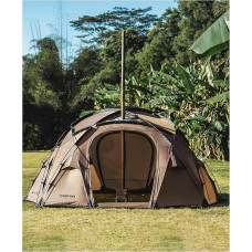 OneTigris Tower M Dome Tent with Chimney Hole, Large Family Tent 4 Seasons, Warm Tent 4-6 People, Camping Tent Waterproof 3000 mm, UPF50+ Sun Protection for Families, Picnic and Outdoor
