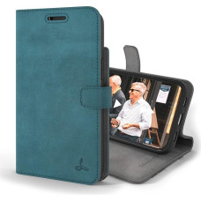 Snakehive iPhone 13 Pro Leather Case, Stylish Mobile Phone Case with Card Holder & Stand, Mobile Phone Case Protective Cover & Leather Case Compatible with Apple iPhone 13 Pro - Turquoise