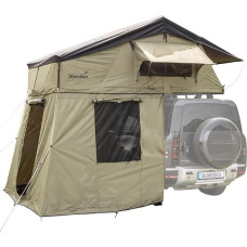 Skandika Freeland L stogo palapinė, automobilinė stogo palapinė 2-3 žmonėms, automobilinė palapinė su tentu, minkšta danga, atspari vandeniui 2500 mm, įėjimas ir langas su tinkleliu nuo uodų, automobilinė palapinė automobiliui, autobusui