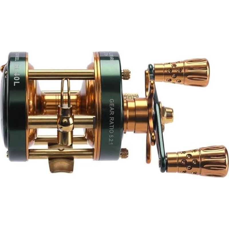 Einzelwipptrommelrad, 40 l, 60 l Kapazität, Angelrolle mit langsam rollender Eisentrommel, Synchronschiene, 4,2:1, 5,2:1 Übersetzung, 7 kg, 10 kg Bremse, Edelstahl (CL40 links)