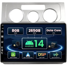 SXAUTO ¦8G+256G ¦ Android 12 IPS Car Radio for VW Touran (2006-2009) - Built-in Carplay/Android Car/DSP - LED Camera + MIC - DAB Steering Wheel Control Fast Boot 360-CAM WiFi AHD - 2 DIN 10.1 Inch