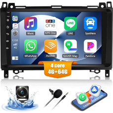 4G + 64G CAMECHO Android 13 Car Radio for Mercedes Benz B-Class W245 Viano Vito W639 with Navi Carplay Android Car, Double DIN Car Radio with 9 Inch Screen Bluetooth 5.0 RDS/FM + Reversing Camera