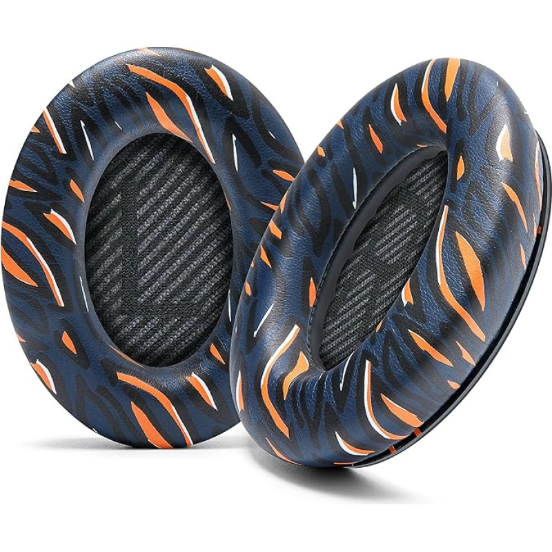 WC Wicked Cushions Replacement Ear Pads Compatible with Bose QuietComfort 35 (QC35) & QuietComfort 35ii (QC35ii) Headphones & More - Improved Comfort & Durability | Navy Tiger