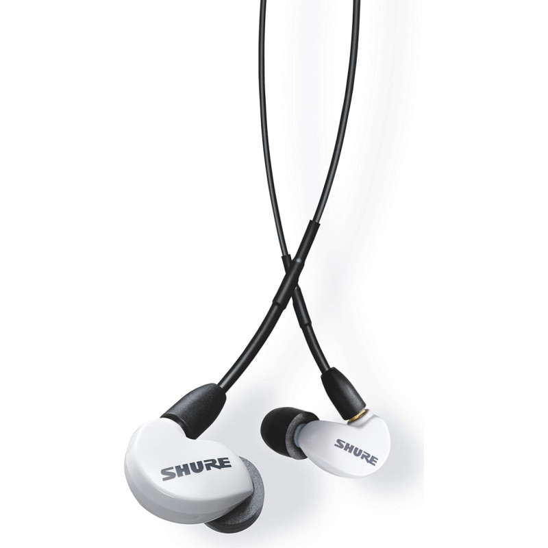 Shure AONIC 215 Wired Sound Isolating Earbuds, Transparent Sound, One Driver, In-Ear, Detachable Cable, High Quality and Durable, Compatible with Apple and Android Devices - White