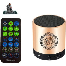 Kellegour Digital Quran Speaker, Mini Bluetooth Speaker, Light Bluetooth Speaker, Electronic Talking Digital Quran Player, USB Rechargeable, 8GB TF FM, with Remote Control, (Gold)