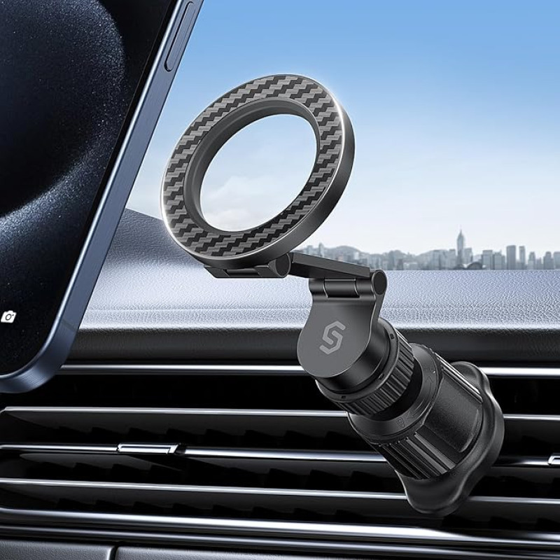 SYNCWIRE 3D Car Phone Holder with Long Arm Air Vent Carbon Fiber