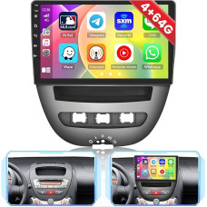 8 Core 4GB + 64GB Android 13 Car Radio for 2005-2014 Toyota Aygo Peugeot 107 Citroen C1 Radio Wireless CarPlay Android Car Bluetooth 9 Inch Screen Car Radio with Navigation Reversing Camera