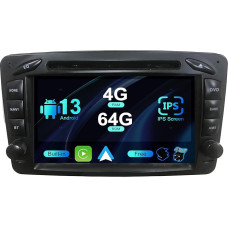 SXAUTO Android 13 Car Radio for Benz ML W163/CLK W209/C-Class W203/SLKW170/E-Class W210/A-Class W168 - Built-in Carplay/Android Car - Camera + Mic - 4G + 64G - DAB 360-CAM SWC Fast Boot - 2 DIN