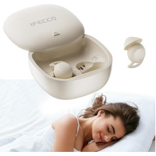 IFECCO Sleep Headphones Bluetooth 5.3 - Mini In-Ear Soft Sleep Earphones, Invisible Sleep Headphones, Side Sleepers, Wireless Headphones for Sleep, Sports, Training, Yoga, Travel (Beige)