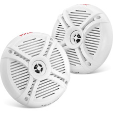 Pyle Dual 7.7 Inch Water Resistant Marine Speakers, 2-Way Full Range Stereo Sound, 280 Watt, White (Pair)