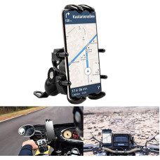 APEBAZY Motorcycle Phone Holder for Rear View Mirror, Universal Motorcycle Phone Holder Made of Aluminium Alloy, 360 Rotation GPS Navigation Mount for 4-6.8 Inch Smartphones