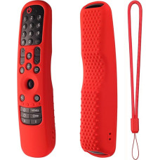 Silicone Case Cover for LG Magic TV Remote AN-MR21GA AN-MR21GC 2021 / LG AN-MR22GA MR22GN 2022 Anti-slip Shockproof Silicone Case with Neck Strap (Red)