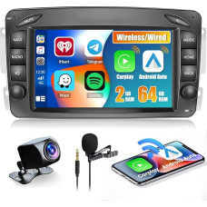 Hikity 2+64G Android Car Radio Carplay for Mercedes Benz W168 W203 W209 C209 Viano Vito W639 Vaneo W170 Wireless Android Car 7 Inch Car Radio with Screen GPS WiFi BT