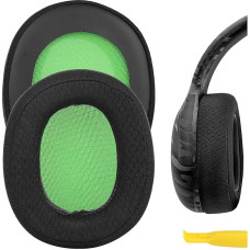 Geekria QuickFit Replacement Mesh Ear Pads for PDP Gaming LVL50 Headphone Earpads Repair Parts (Black/Green)