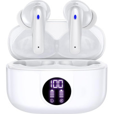 Joymy Bluetooth In-Ear Headphones, Wireless Bluetooth 5.3, IPX7 Waterproof, LED Display, ANC+ENC Call Noise Cancelling, Touch Control, Wireless Headphones with USB-C Quick Charge