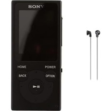 Sony NW-E394 Walkman, 8 GB (Storage of Photos, FM Radio Function), Black & MDR-E9LP In-Ear Headphones (1.2 m Cable, Neodymium Magnet, for MP3 Players, Walkman, iPod), Black