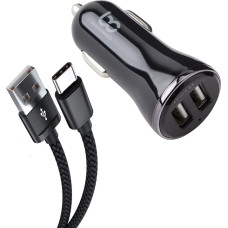 NWNK13 Fast Car Charger for Samsung A13 5G A53 5G A33 5G A23 5G Mobile Phone in Car Charger 2 Port USB Car Adapter Quick Charge 4.8A with 1 m Type C USB Cable High Speed Cable for A73 5G (Black)