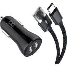 NWNK13 Samsung Galaxy A50 Car Charger 2 USB Ports Fast Charging 3.4A with 1M Type C USB Cable Compatible for Samsung A50