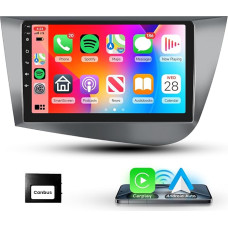 Podofo Android Carplay Car Radio for Seat Leon 2 MK2 2005-2012 (Left Hand Drive), Android Car HiFi GPS 9 Inch Touchscreen WiFi Bluetooth FM RDS Radio USB Car Navigation Player for Seat Leon