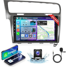 2+64G 10.1 Inch Carplay Android Car Radio 2 DIN for VW Golf 7 MK7 2013-2018 Wireless with Screen, podofo 8-Core Android Radio with Bluetooth HiFi FM/RDS, WiFi/Navi, AHD Reversing Camera/Canbus