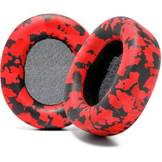 WC Improved Replacement Ear Pads for Steelseries Arctis Nova Pro Wireless Made by Wicked Cushions | Improved Durability, Thicker, Softer Leather and Sound Insulation | Red Camo