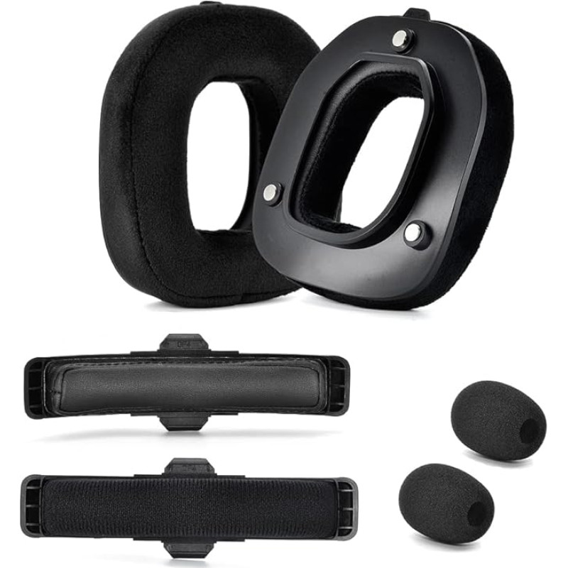 Yaowanguan A50 Gen 4 Mod Kit - Replacement Ear Pads Headbands for Astro Gaming A50 Wireless Headset Gen 4, Microphone Foam, Ear Pads/Cups/Pads, A50 Gen 4 Accessories, Thickness Added (Black Velvet)