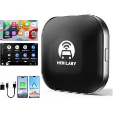 Alpinetech Carplay Wireless Adapter and Android Car Wireless Adapter, 2 in 1 Carplay Android Car Converts Wired CarPlay to Wireless Plug & Play, Mini & Stable, Black