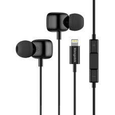 Mangotek Lightning Headphones for iPhone, MFI In-Ear Lightning Earphones, Wired Headphones with Microphone, Compatible with iPhone 11 Pro/Pro Max, iPhone X/XS/XS Max/XR 8/8 Plus, 7 Plus, Black