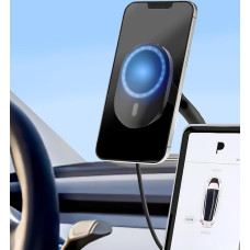 GALVANOX Mobile Phone Holder for Tesla Model 3 / Model Y - Magnetic Car Mount with Wireless Charging (Compatible with MagSafe)