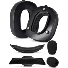 A50 Gen 3 Mod Kit - defean Replacement Ear Pads and Headband Compatible with Astro A50 Gen 3 Headset Ear Pads Noise Cancelling Foam Extra Thickness (Black Protein and Velour)