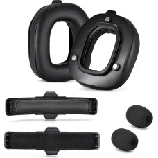 Yaowanguan A50 Gen 4 Mod Kit - Replacement Ear Pads Headbands for Astro Gaming A50 Wireless Headset Gen 4, Microphone Foam, Ear Pads/Cups, A50 Gen 4 Accessories, Thickness Added (Black Protein)