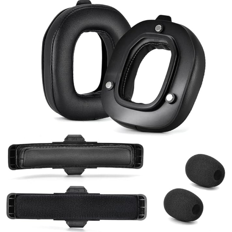 Yaowanguan A50 Gen 4 Mod Kit - Replacement Ear Pads Headbands for Astro Gaming A50 Wireless Headset Gen 4, Microphone Foam, Ear Pads/Cups, A50 Gen 4 Accessories, Thickness Added (Black Protein)