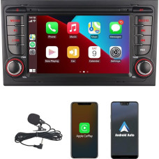 HLLECARMO Car Radio for Audi A4 S4 RS4 Sportback Radio Car Audio Wireless Carplay and Android Car with 7 Inch Touch Screen Mirror Link Bluetooth RDS AM/FM USB DSP Subw EQ SWC