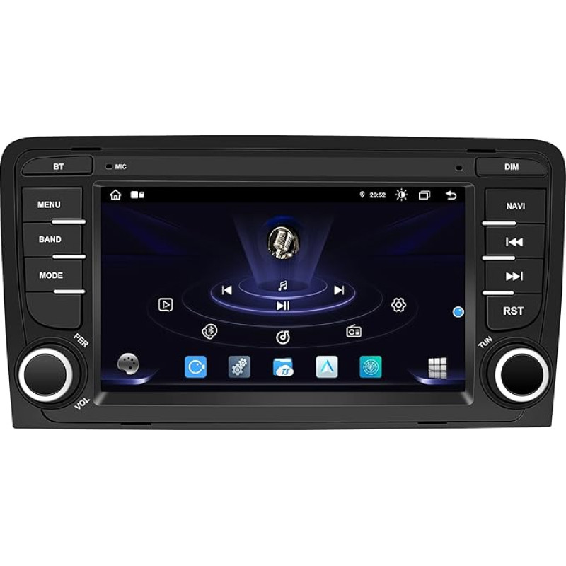 DDKUS Android 13 Car Radio for Audi A3 S3 RS3 8P 2003-2013, 7 Inch Car Radio with SD USB Function Carplay Android Car Bluetooth Steering Wheel Control Reversing Camera (4+64G)