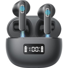 COOYA IB211 Bluetooth Headphones, Wireless Bluetooth 5.3, Supports App/EQ, LED Display, USB-C, IP68 Waterproof Earbuds, Sports In-Ear Headphones with 4 ENC Microphones, HiFi Stereo Sound Quality