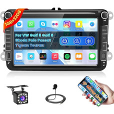 Inefala 8 Inch Android 13 Car Radio for VW Golf 5 Golf 6 Skoda Polo Passat Tiguan Touran 2 DIN Screen (1 + 32GB) with Mirror Link FM RDS GPS Bluetooth WiFi USB Type-C Steering Wheel Controls