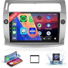 8 Core 2+64G Hodozzy Carplay Car Radio for Citroën C4 2004-2009/C-QUATRE 2008-2011 Android Car Radio with Sat Nav, 9 Inch Touchscreen with Android Car/WiFi/GPS/RDS/FM/Bluetooth/USB/DSP