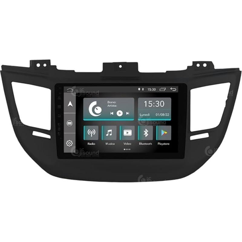 Personalised Car Radio for Hyundai Tucson Black (Standard with Satellite Navigation and Rear View Camera) Android GPS Bluetooth WiFi USB DAB+ Touchscreen 9 Inch 4Core Carplay Android Car