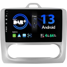 SXAUTO Android 13 - [Built-in DAB] - IPS Car Radio for Ford Focus (2004-2011) - Built-in Carplay/Android Car - LED Camera + Mic - 4G + 64G - 360-CAM Steering Wheel Control Fast Boot WiFi - 2 DIN 9