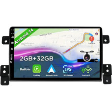 BXLIYER 9 Inch Android 14 Car Radio for Suzuki Grand Vitara (2005-2015) - Reversing Camera Free - 2G + 32G - 2 DIN - DAB Steering Wheel Control WiFi Carplay Android Car DSP Split Screen 4G Bluetooth